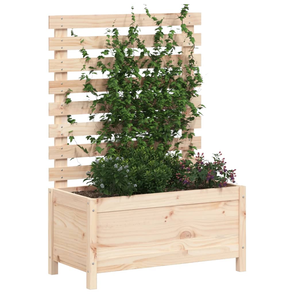 vidaXL Garden Planter with Rack 79x39.5x114 cm Solid Wood Pine