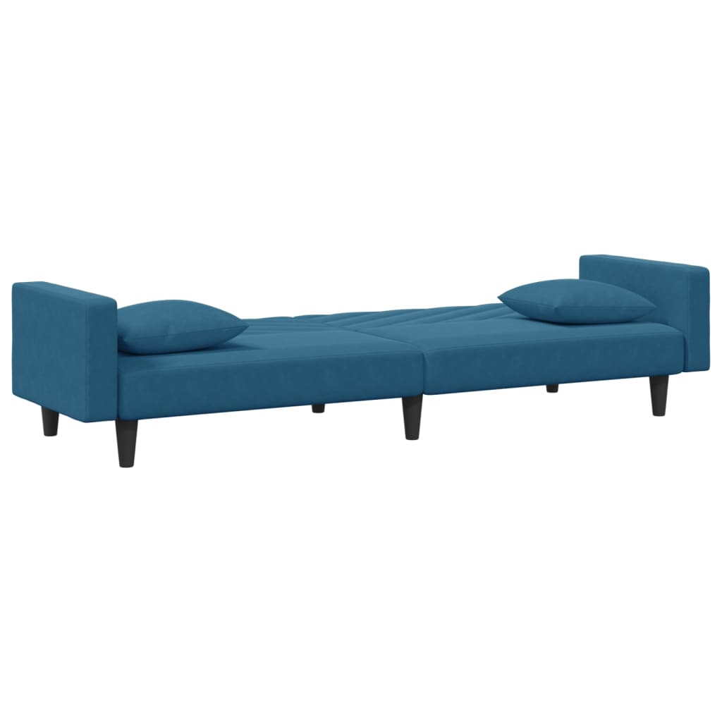 vidaXL 2 Piece Sofa Set with Pillows Blue Velvet