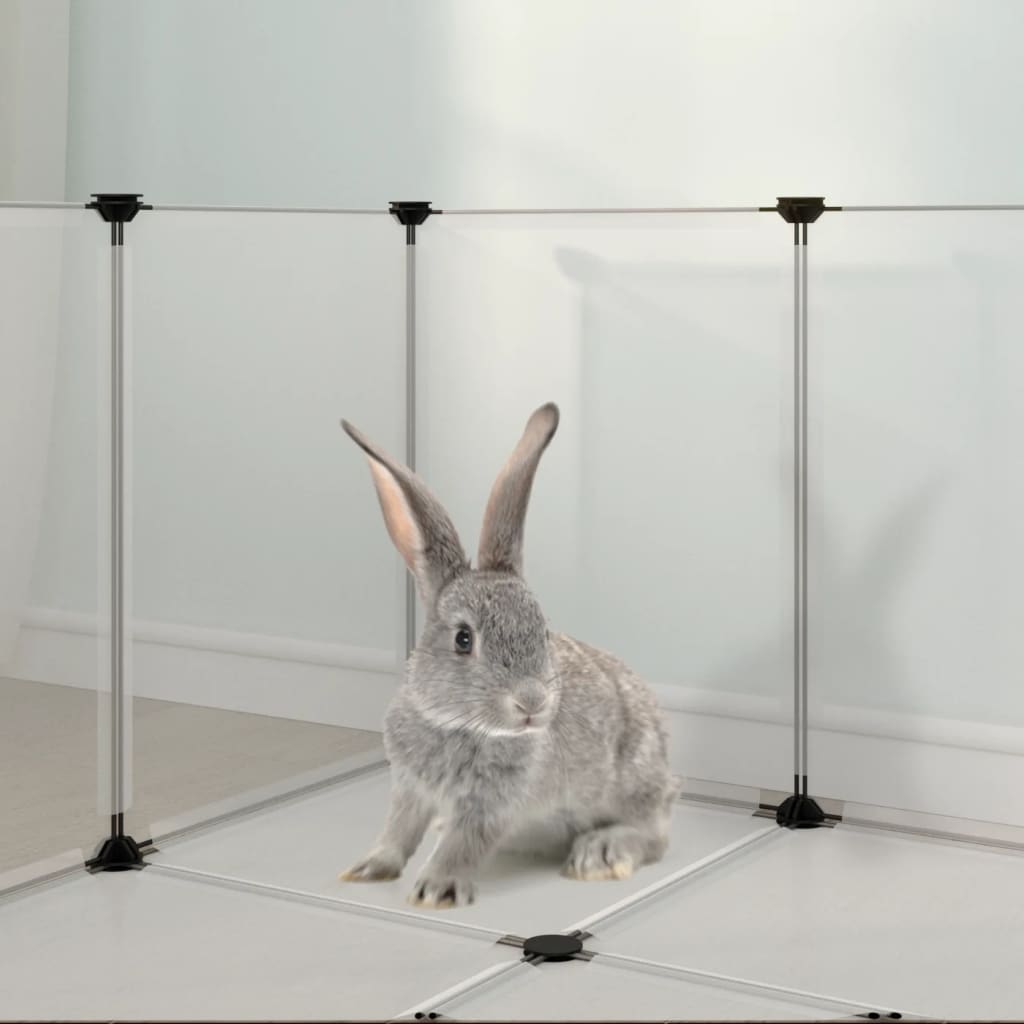 vidaXL Small Animal Cage Transparent 144x74x46.5 cm PP and Steel