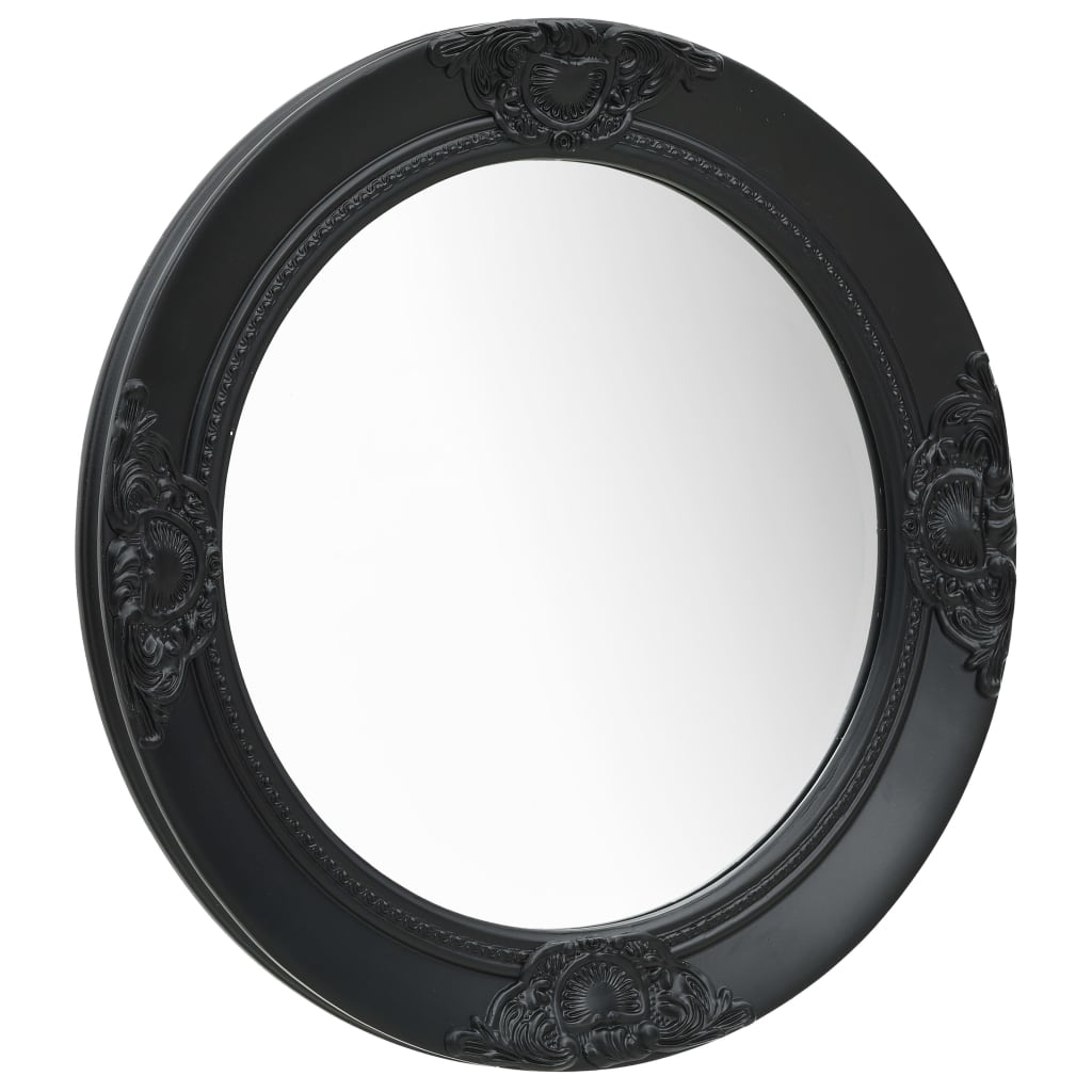 vidaXL Wall Mirror Baroque Style 50 cm Black