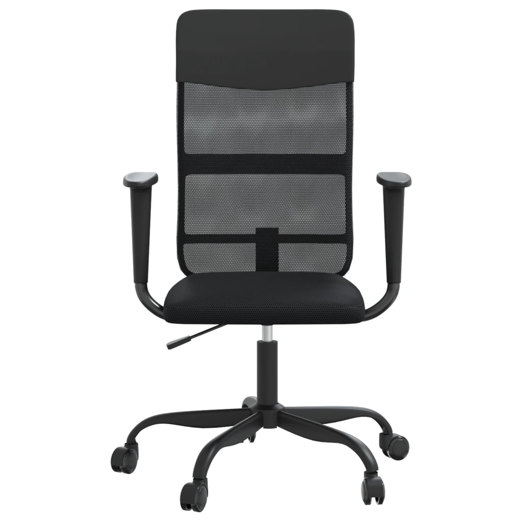 vidaXL Office Chair Height Adjustable Black Mesh Fabric and Faux Leather