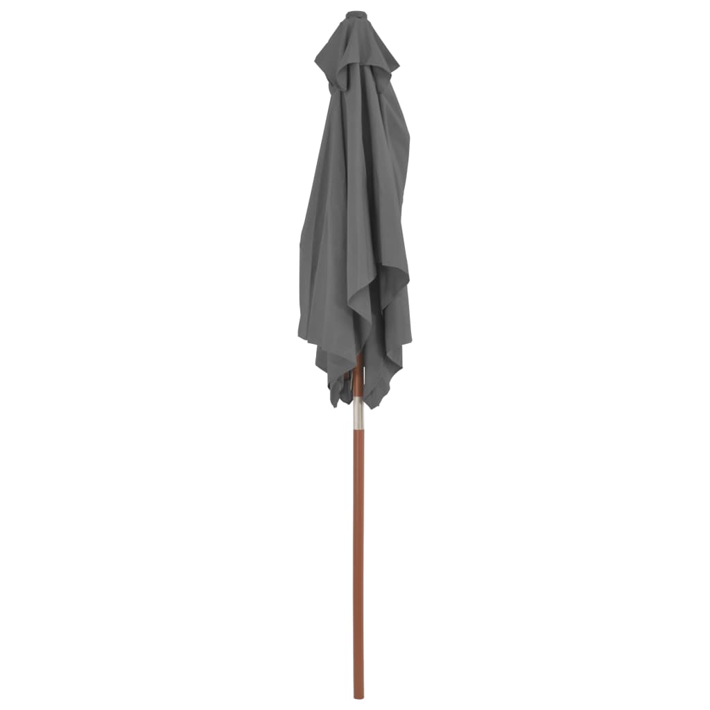 vidaXL Outdoor Parasol with Wooden Pole 150x200 cm Anthracite