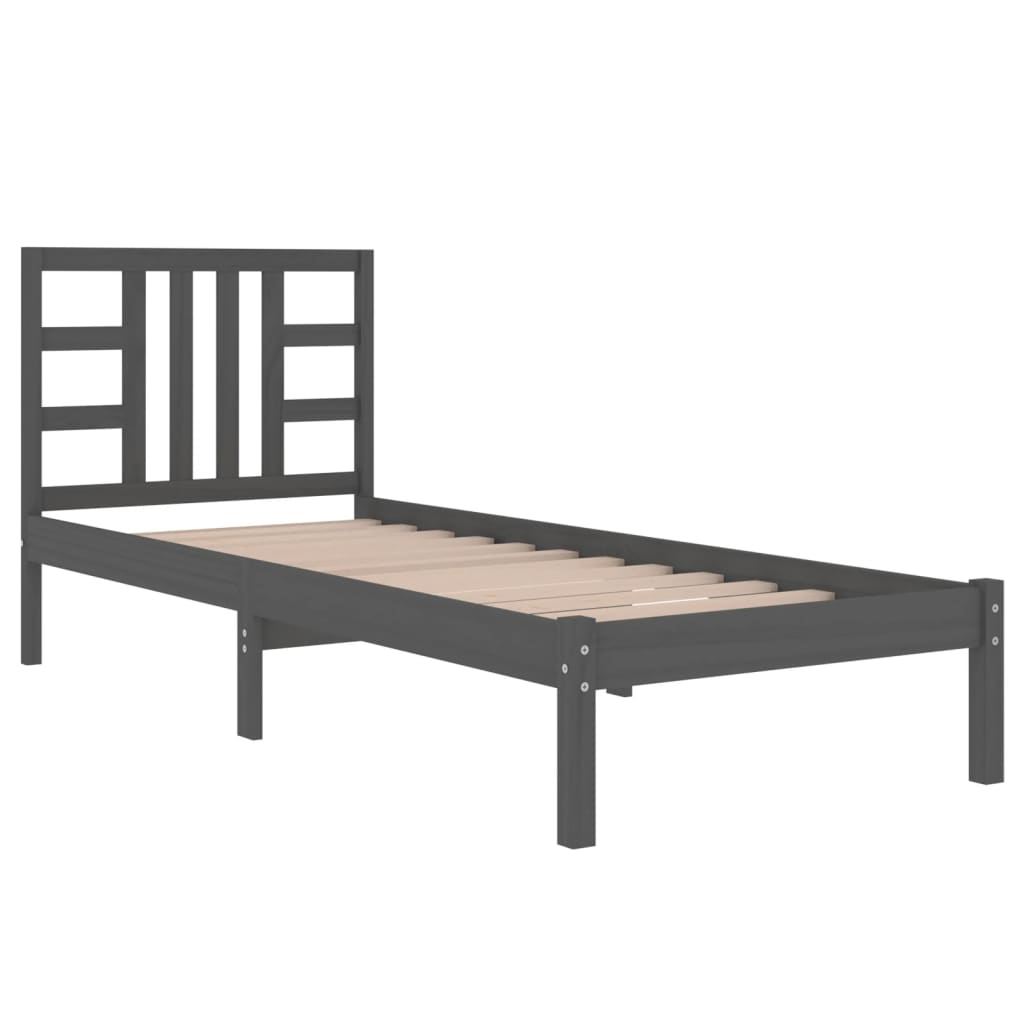 vidaXL Bed Frame Black Solid Wood 90x190 cm Single