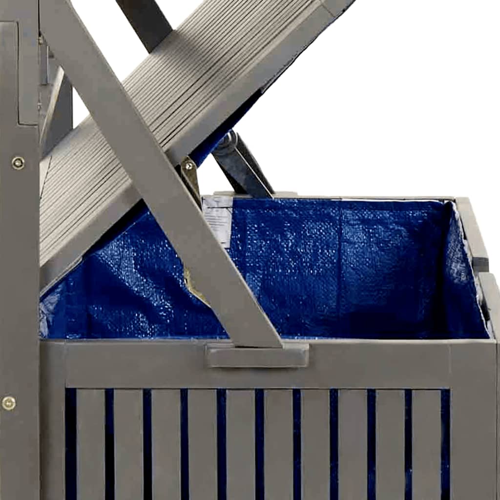 vidaXL Storage Box with Trellis Grey 99x50x160 cm Solid Wood Acacia