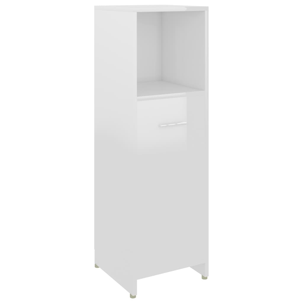 vidaXL 4 Piece Bathroom Furniture Set High Gloss White