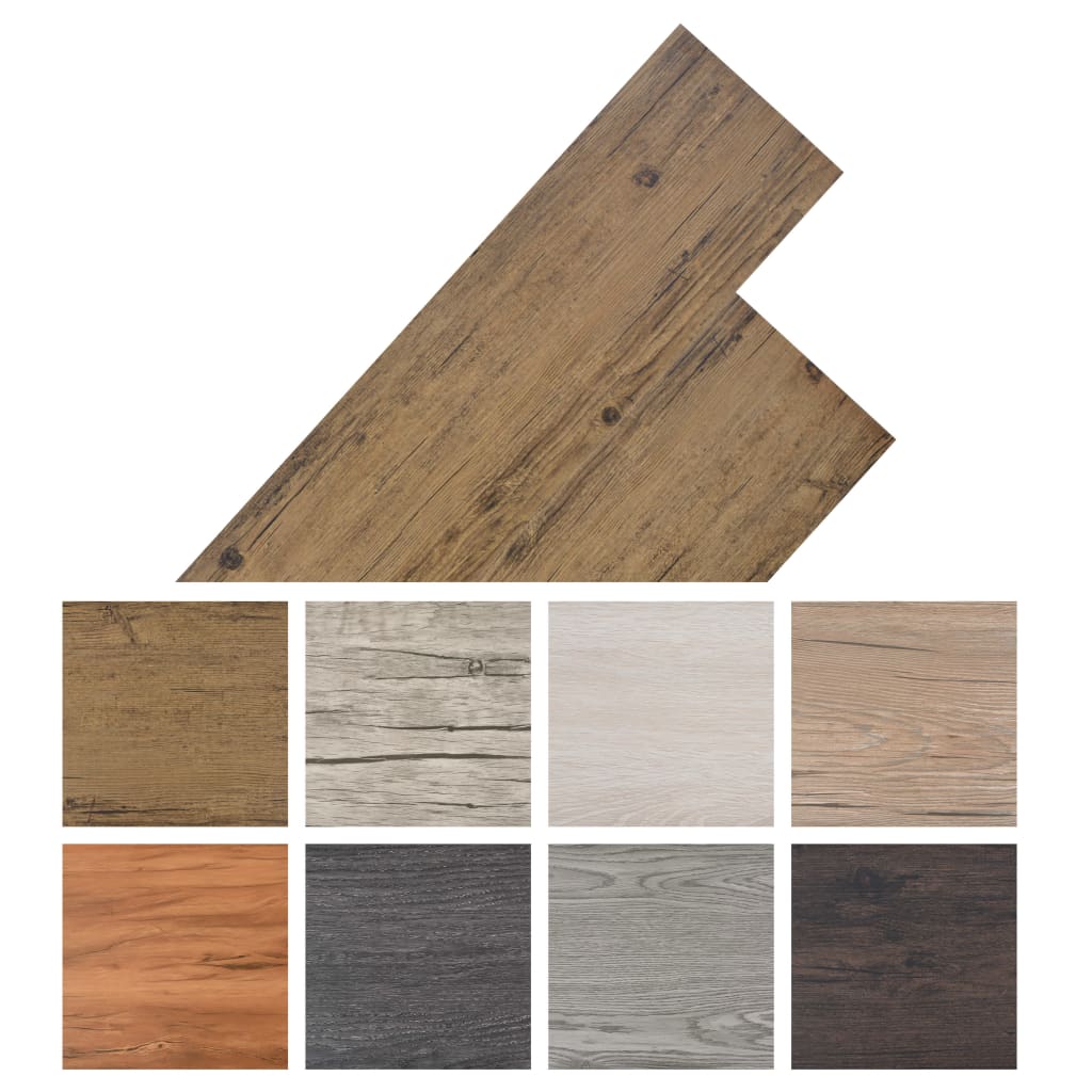 vidaXL Non Self-adhesive PVC Flooring Planks 5.26 m² 2 mm Walnut Brown
