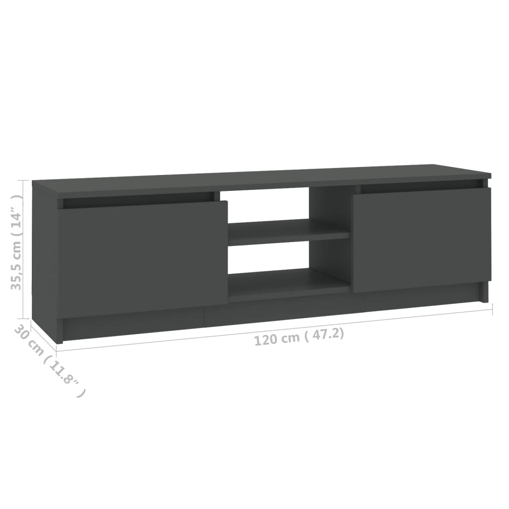 vidaXL TV Cabinet Grey 120x30x35.5 cm Engineered Wood