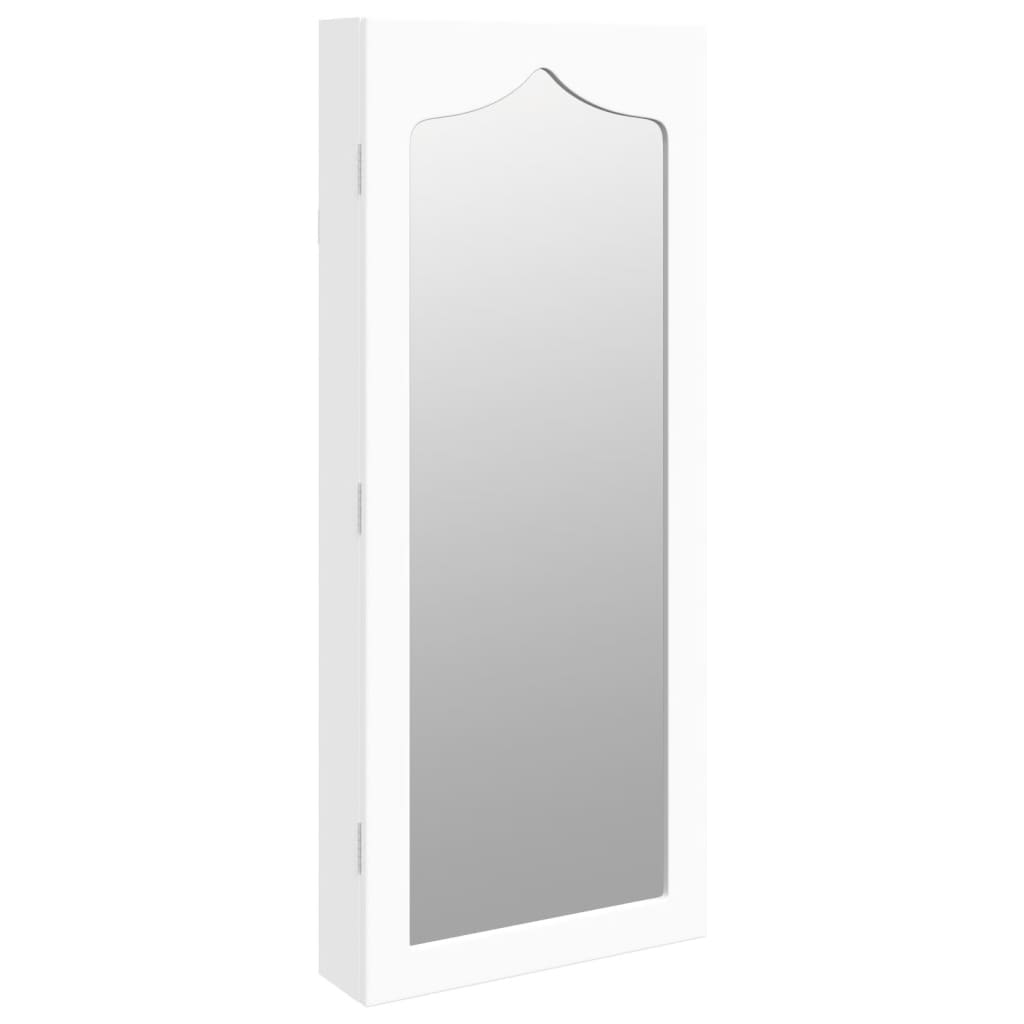 vidaXL Mirror Jewellery Cabinet Wall Mounted White 37.5x10x90 cm