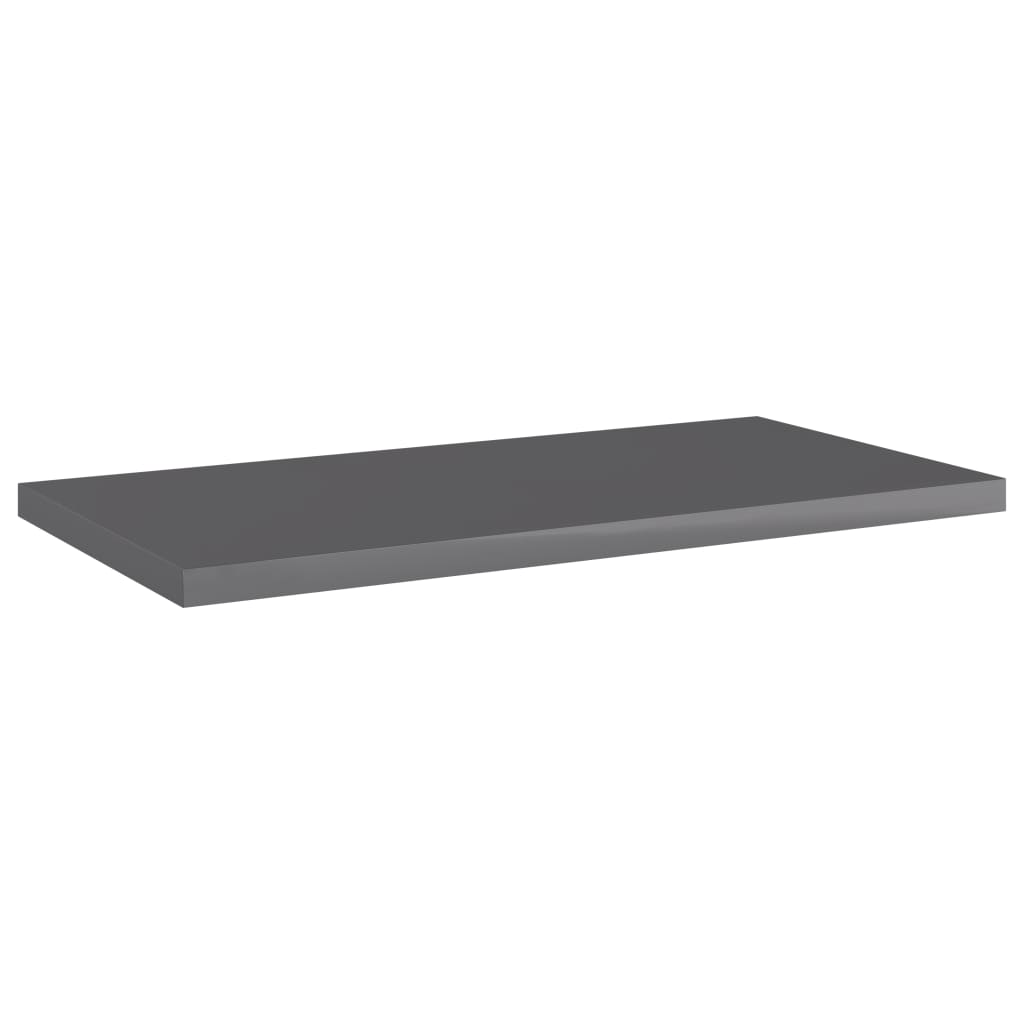 vidaXL Bookshelf Boards 4 pcs High Gloss Grey 40x20x1.5 cm Engineered Wood