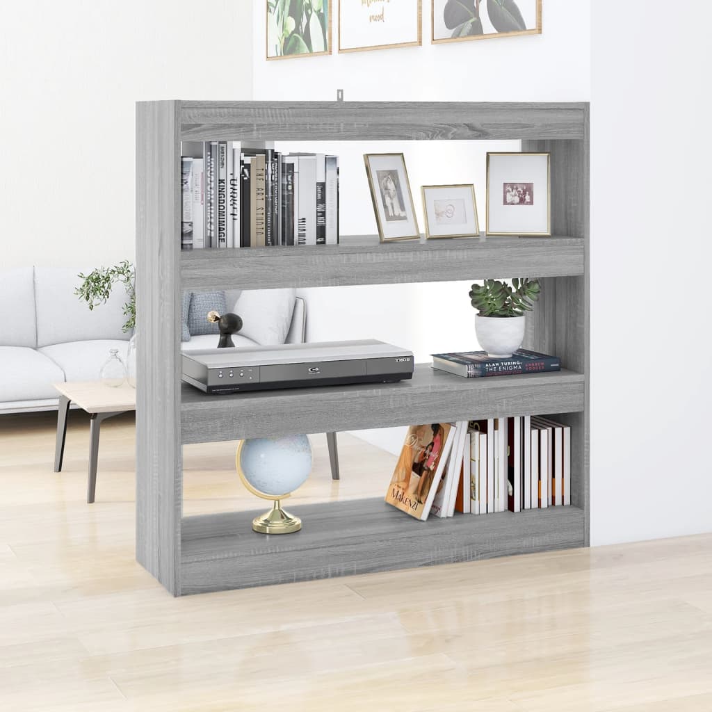 vidaXL Book Cabinet/Room Divider Grey Sonoma 100x30x103 cm