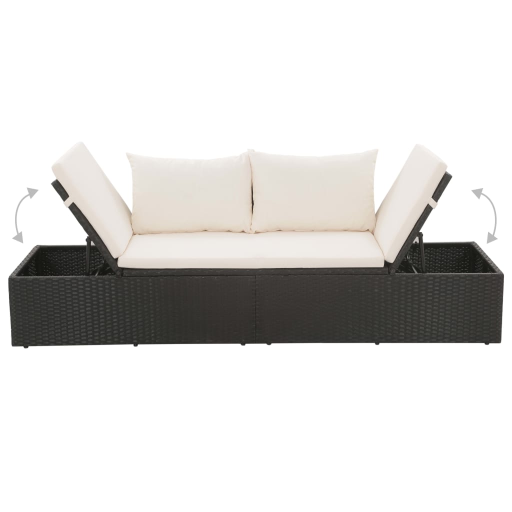 vidaXL Garden Bed Black 195x60 cm Poly Rattan