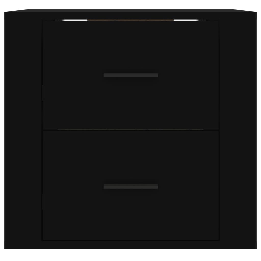 vidaXL Wall-mounted Bedside Cabinet Black 50x36x47 cm