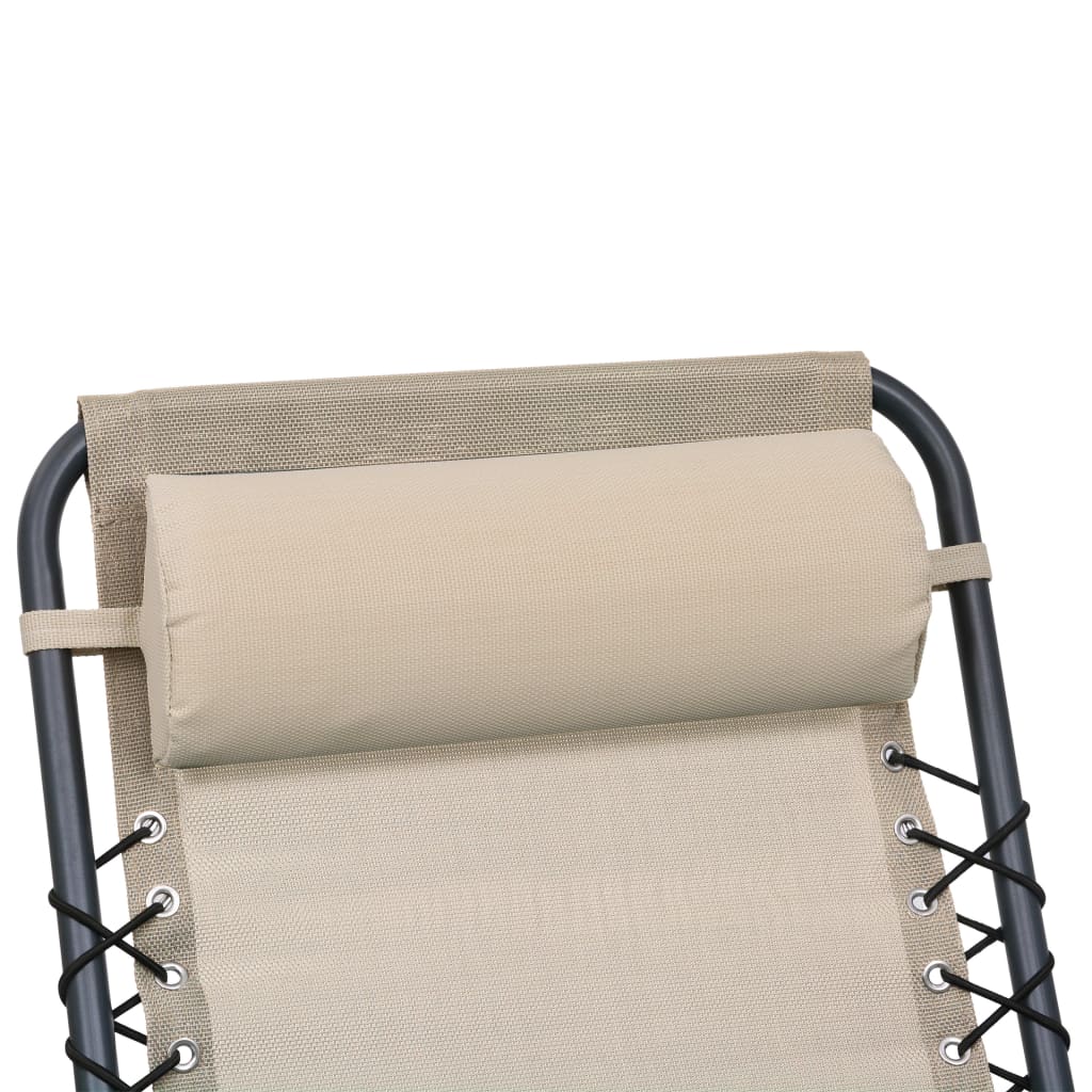vidaXL Deck Chair Headrest Cream 40x7.5x15 cm Textilene