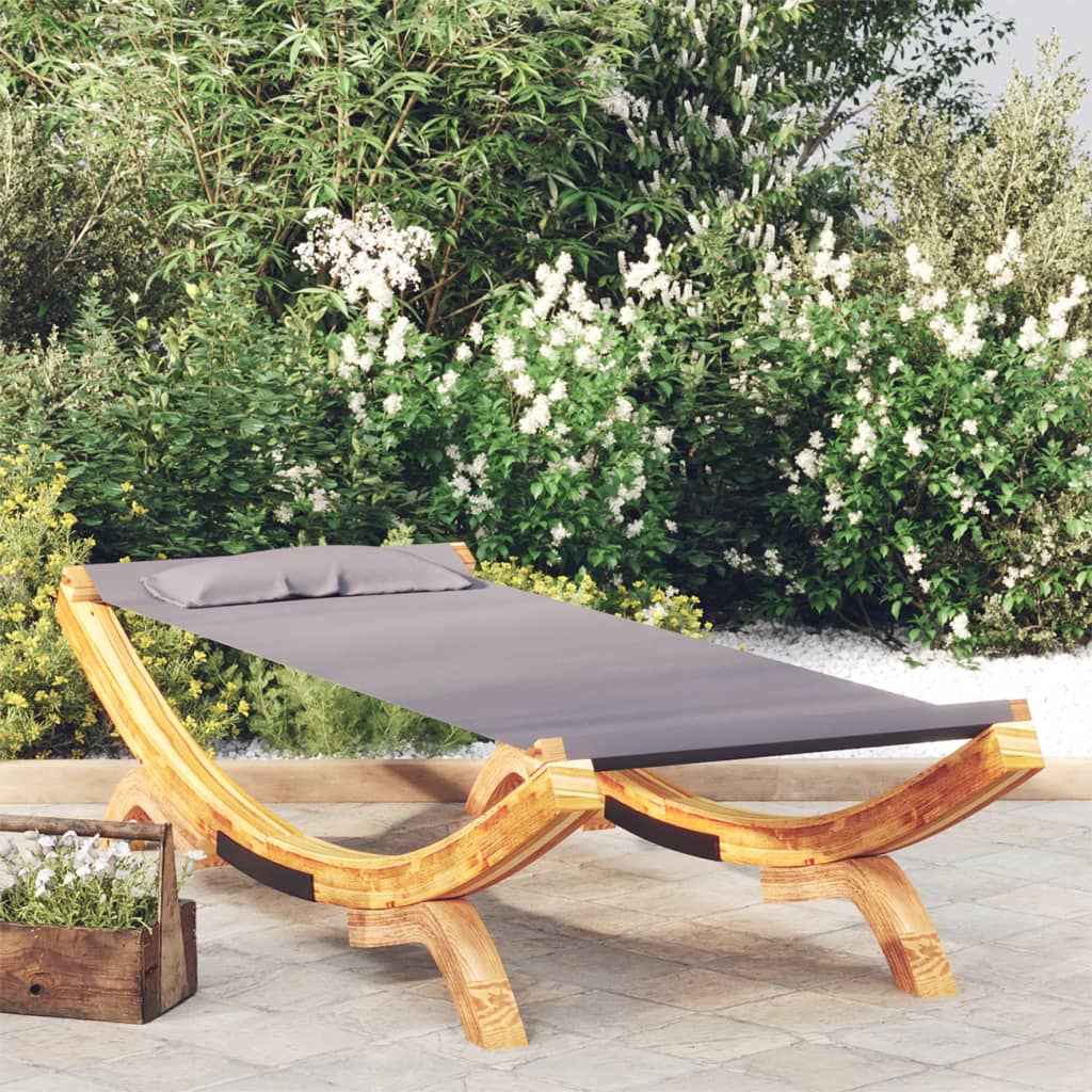 vidaXL Outdoor Lounge Bed 100x188.5x44 cm Solid Bent Wood Anthracite