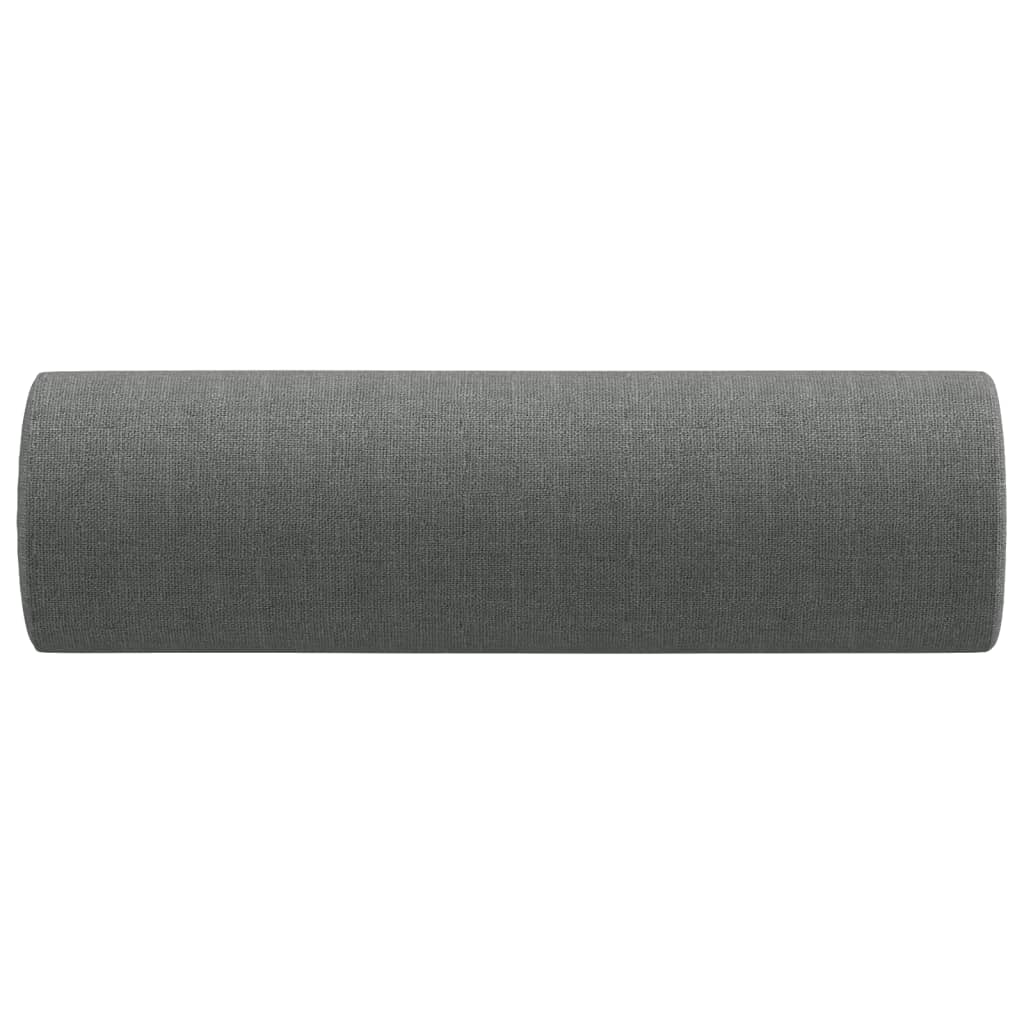 vidaXL Throw Pillows 2 pcs Dark Grey Ø15x50 cm Fabric