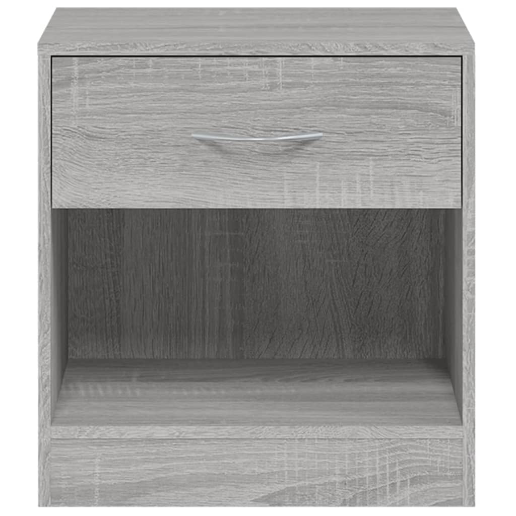 vidaXL Bedside Cabinets 2 pcs with Drawer Grey Sonoma