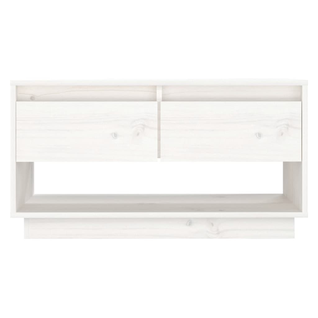 vidaXL TV Cabinet White 74x34x40 cm Solid Wood Pine