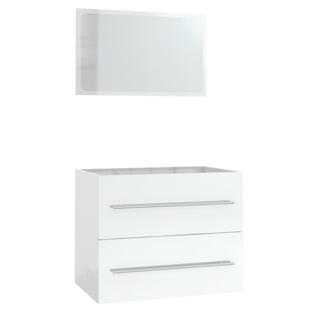 vidaXL 3 Piece Bathroom Furniture Set High Gloss White