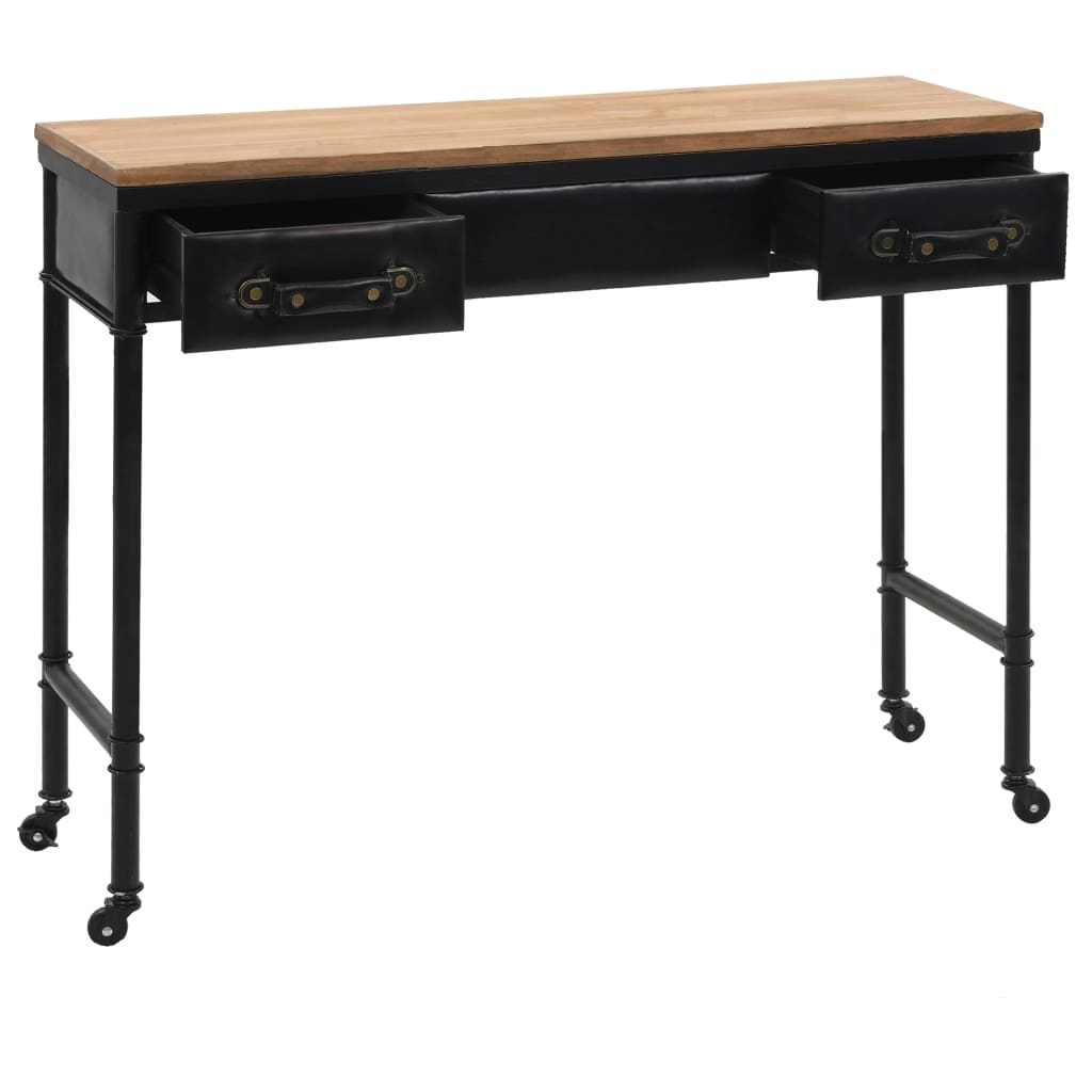 vidaXL Console Table MDF and Fir Wood 100x33.5x80 cm