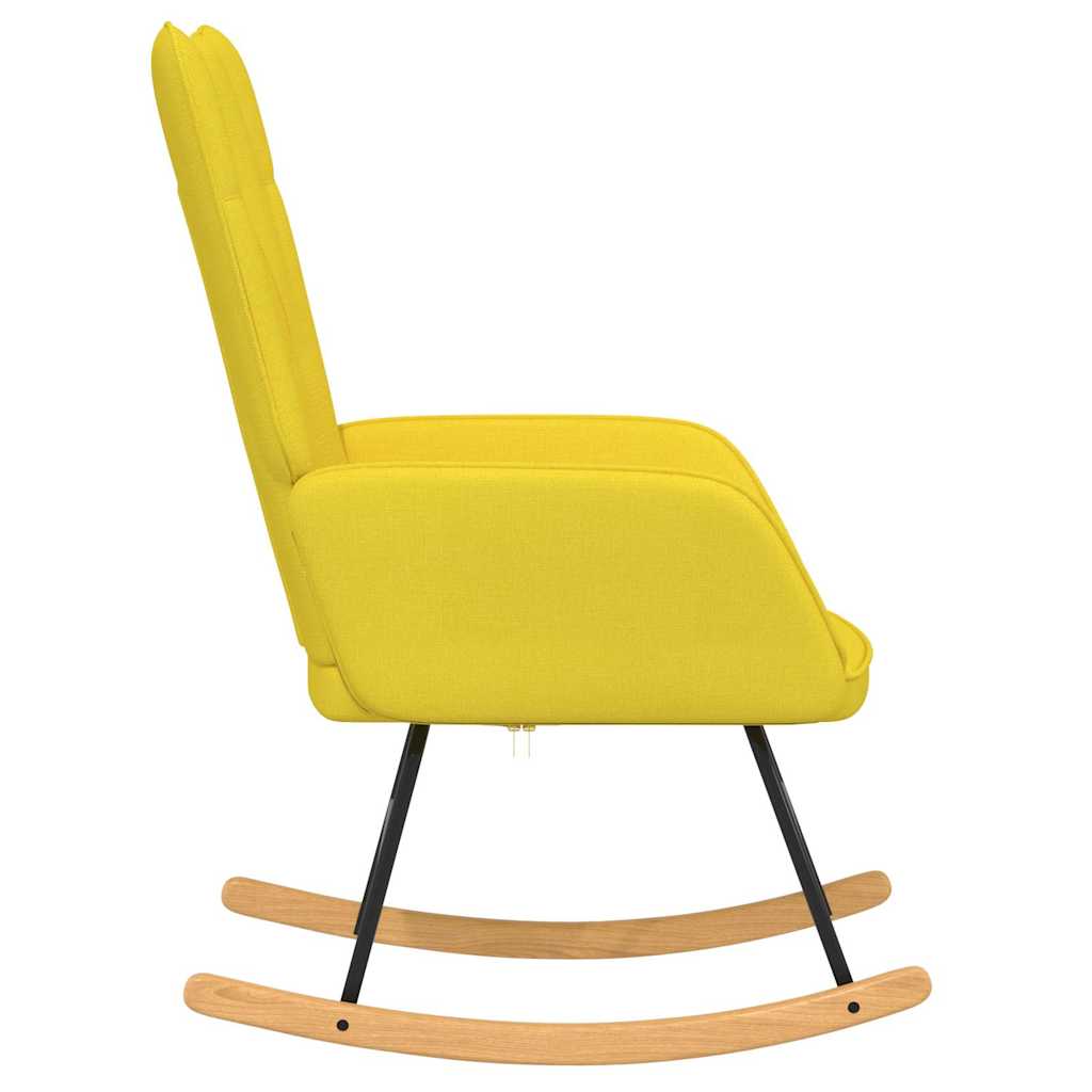 Mustard Color Rocking Chair vidaXL Rocking Chair Mustard Yellow Fabric | vidaXL.com.au