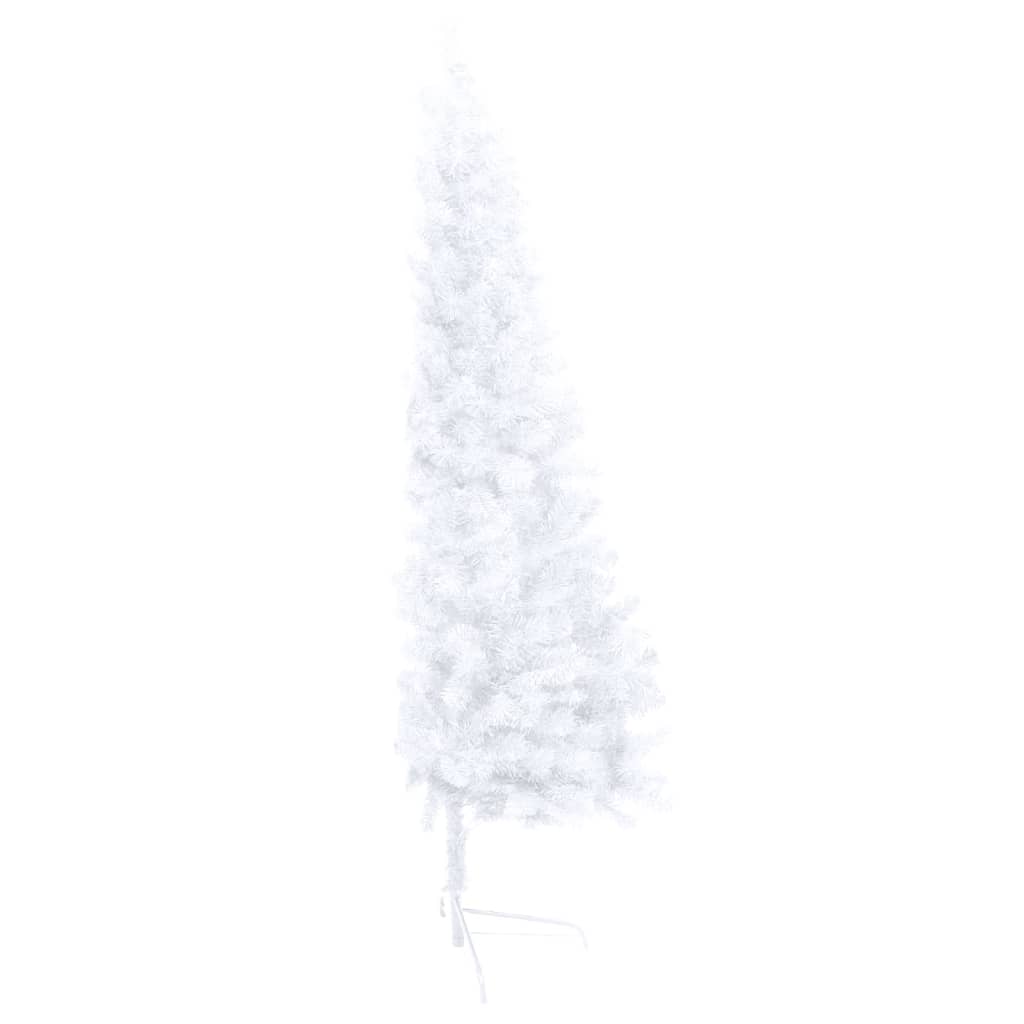 vidaXL Artificial Half Pre-lit Christmas Tree with Stand White 120 cm PVC