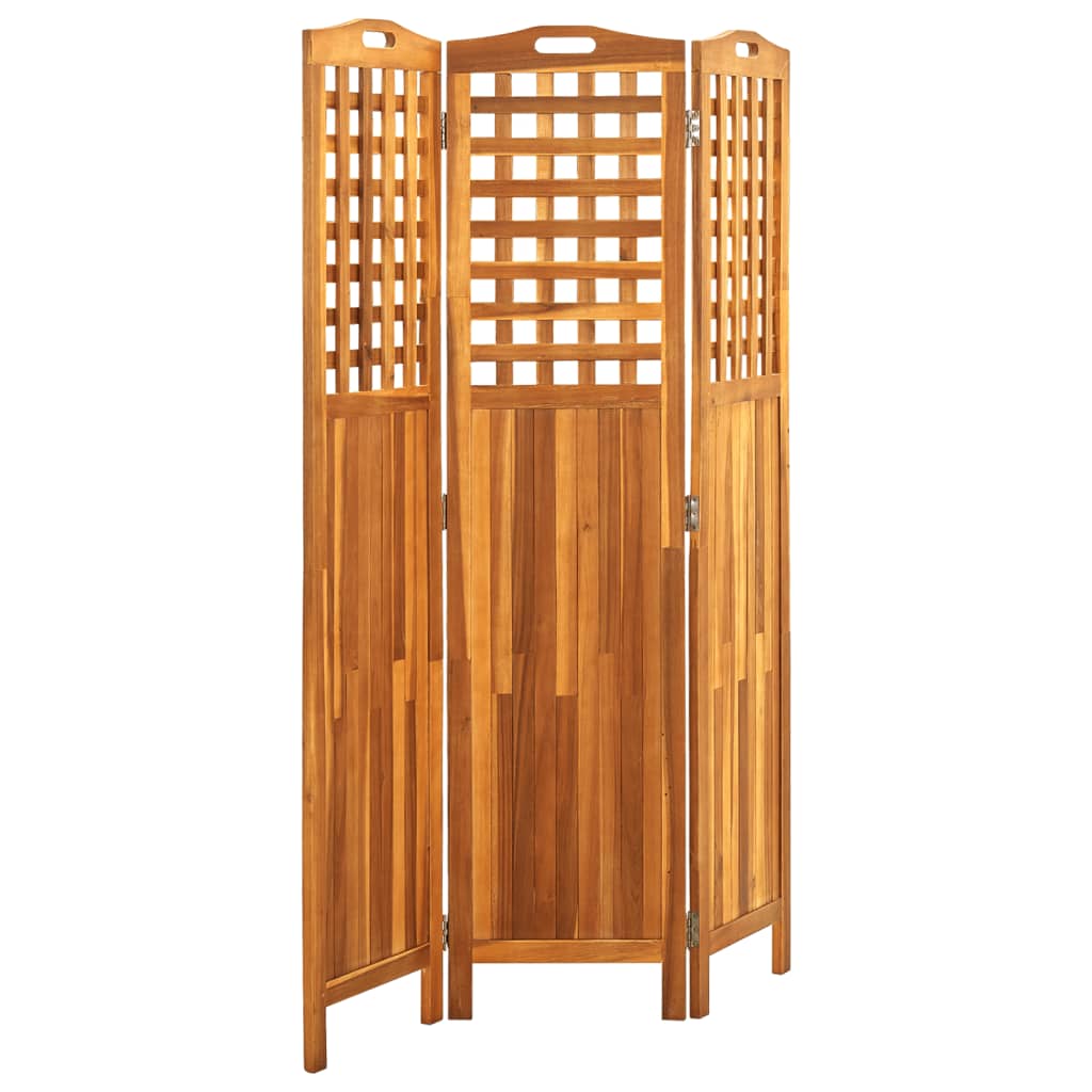 vidaXL 3-Panel Room Divider 121x2x170 cm Solid Acacia Wood
