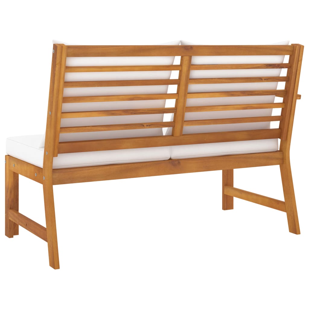 vidaXL Garden Bench 114.5 cm with Cream Cushion Solid Acacia Wood