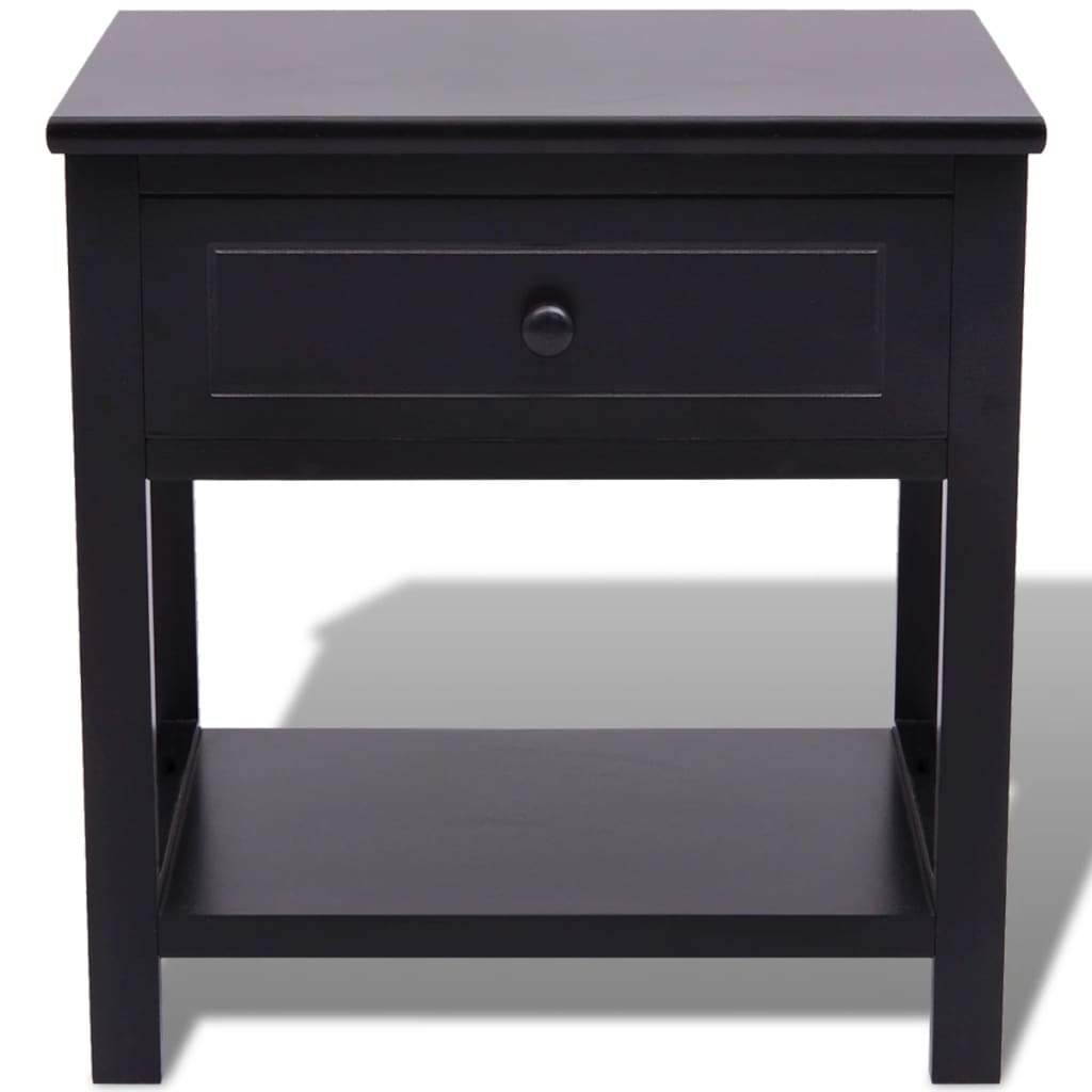 vidaXL Bedside Cabinet Wood Black