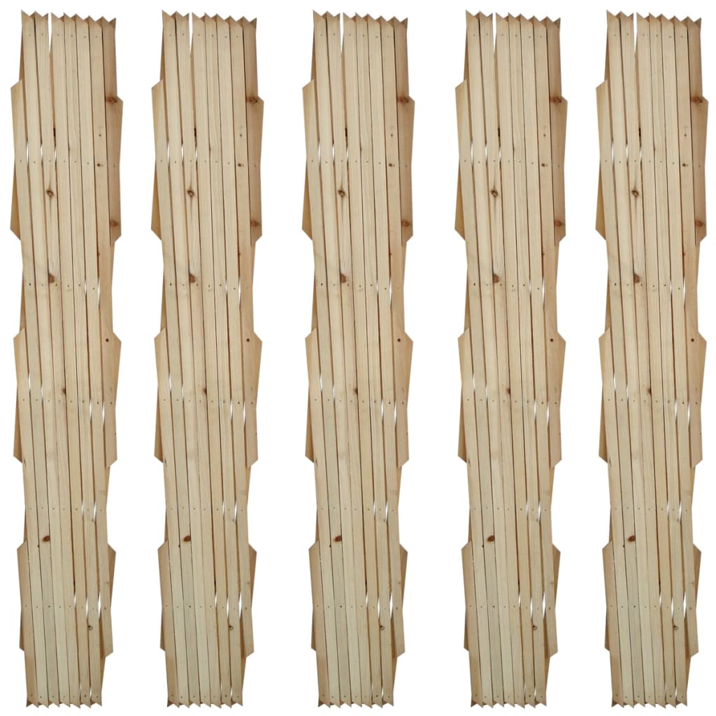 vidaXL Trellis Fence 5 pcs Solid Wood 180x90 cm