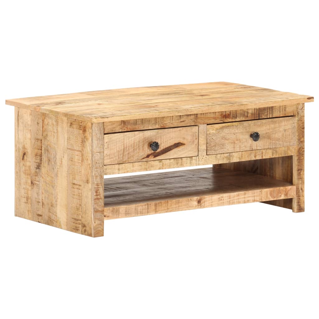 vidaXL Coffee Table 88x50x38 cm Rough Mango Wood | vidaXL.com.au