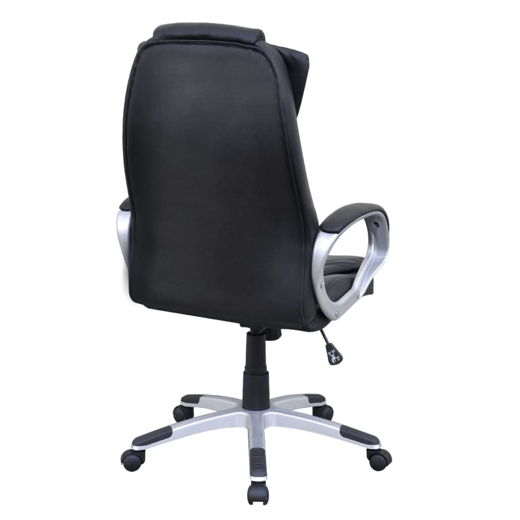 Black Artificial Leather Office Chair