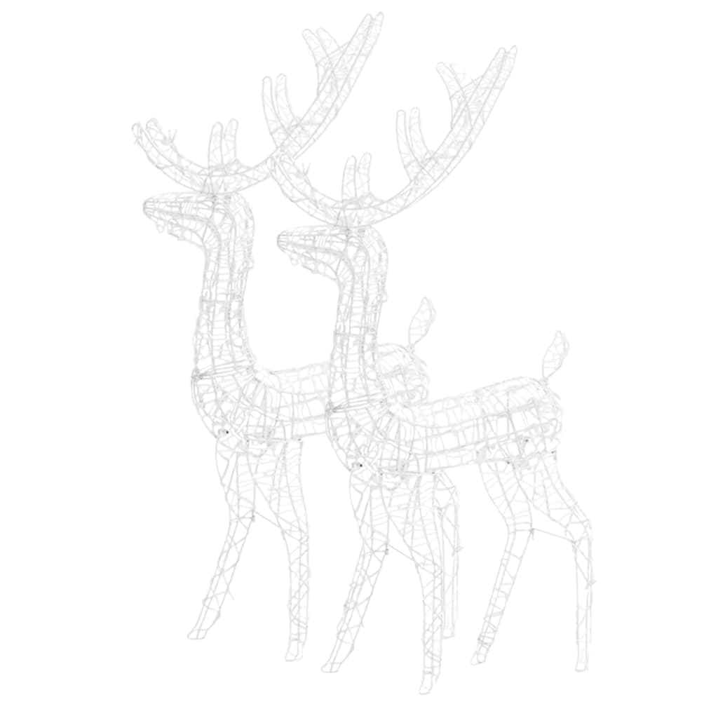 vidaXL Acrylic Reindeer Christmas Decorations 2 pcs 120 cm Warm White