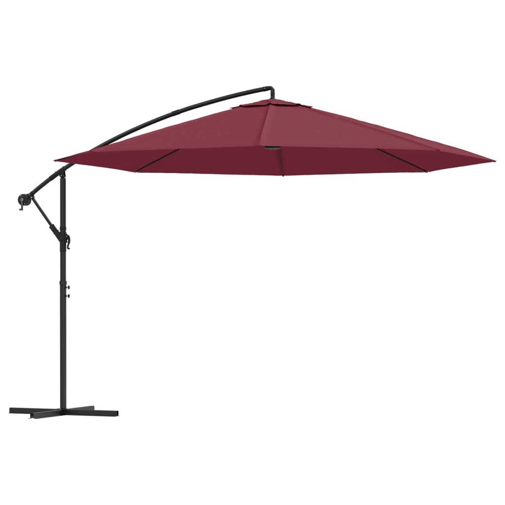 vidaXL Cantilever Umbrella with Aluminium Pole 350 cm Bordeaux Red