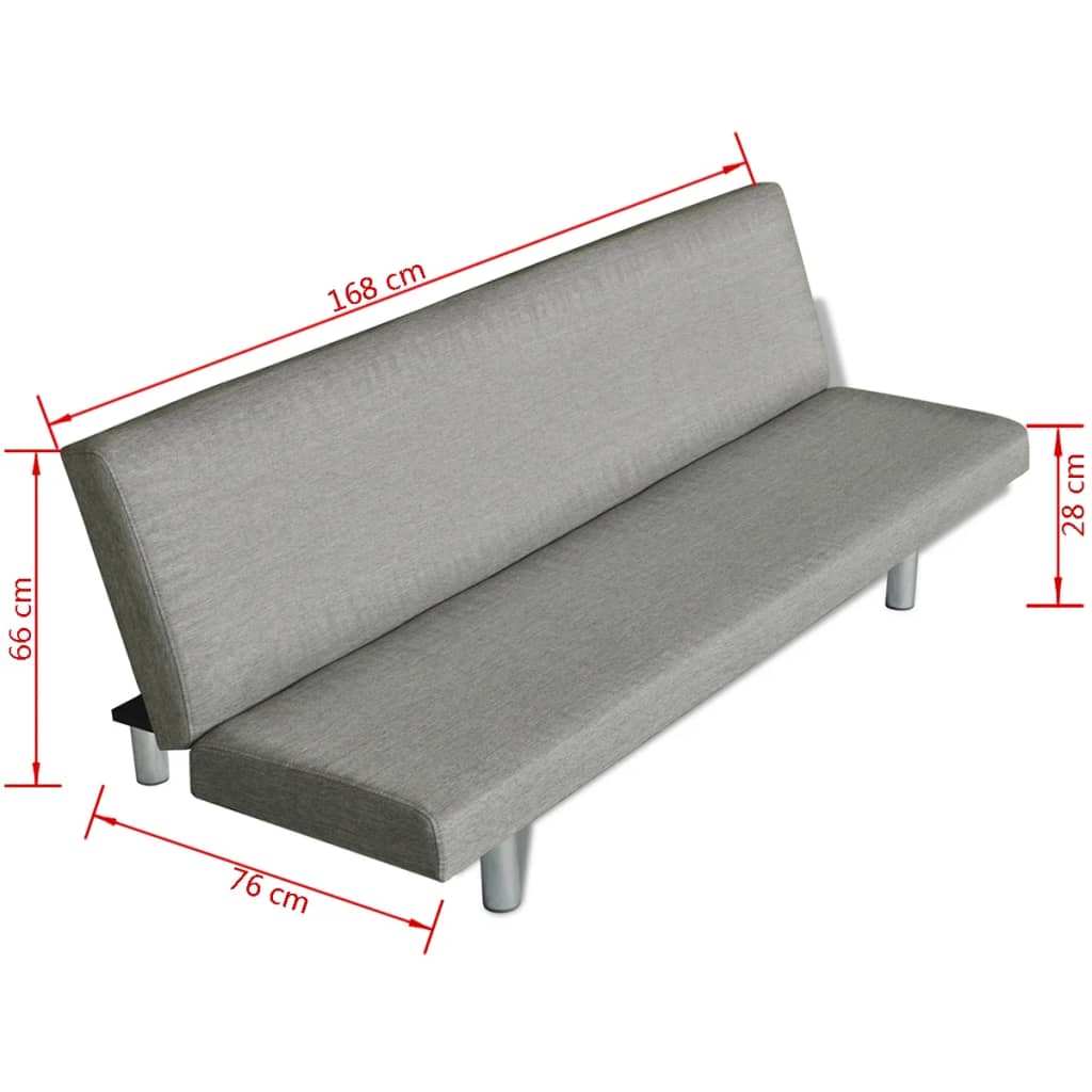 vidaXL Sofa Bed Grey Polyester