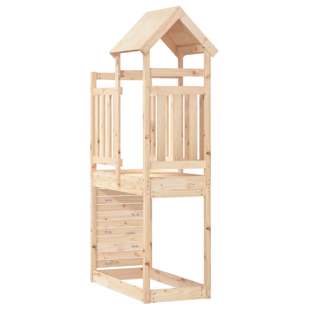 vidaXL Play Tower with Rockwall 53x110.5x214 cm Solid Wood Pine