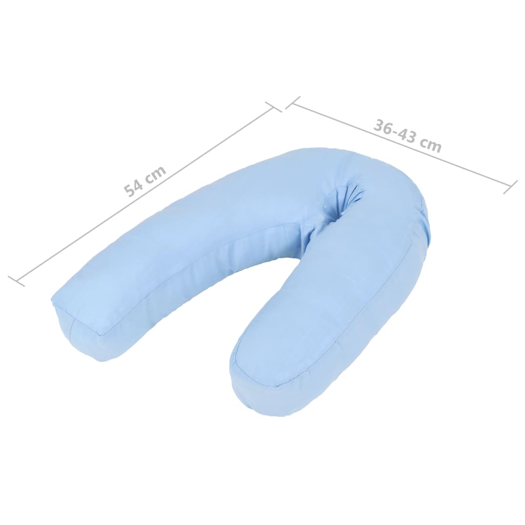 vidaXL Pregnancy Pillow J-Shaped 54x(36-43) cm Blue