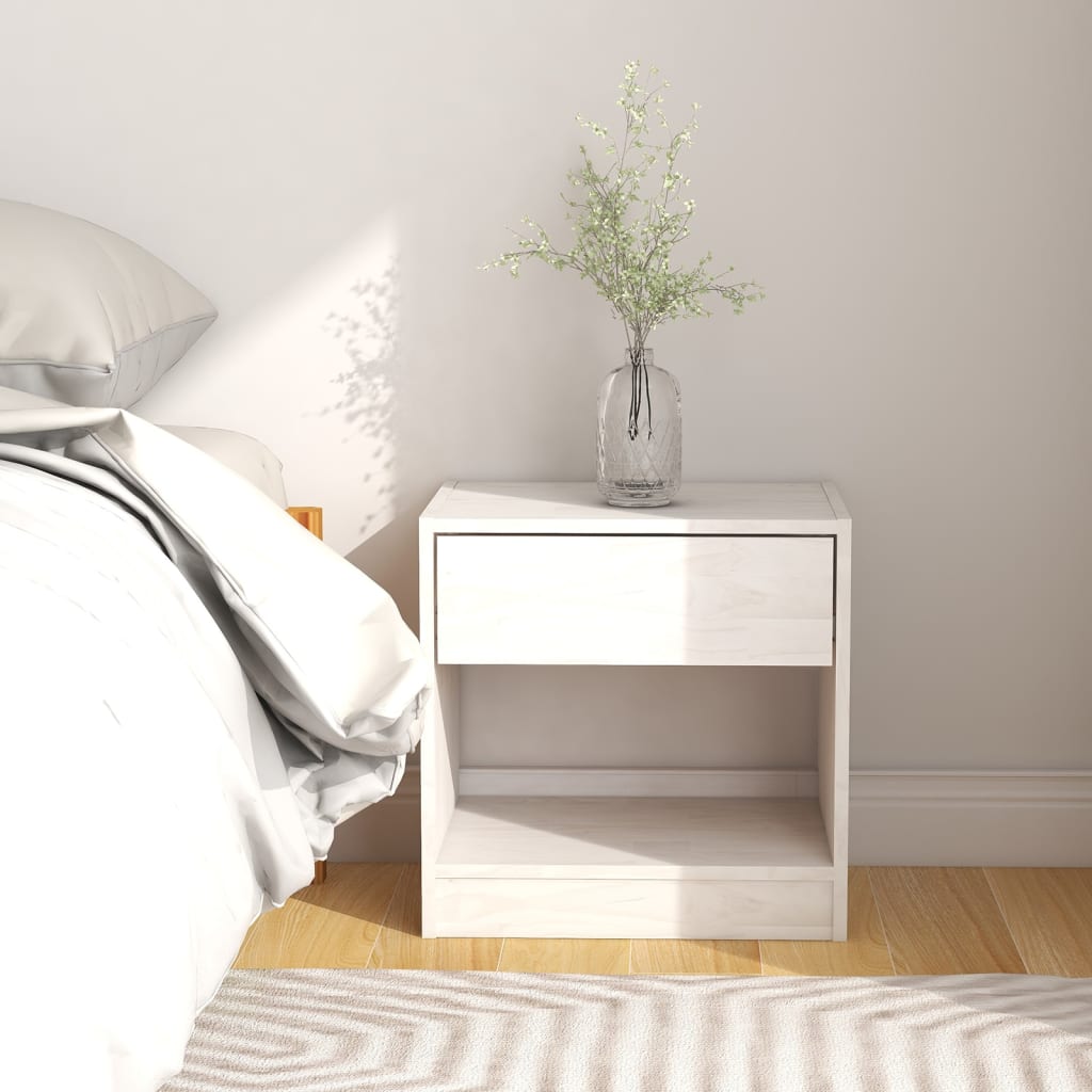 vidaXL Bedside Cabinets 2 pcs White 40x31x40 cm Solid Pinewood