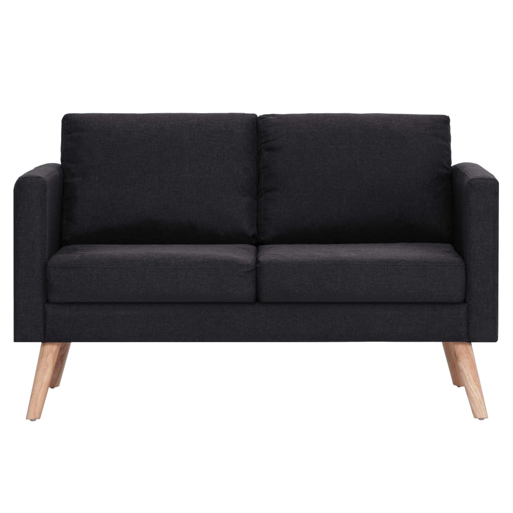 vidaXL 2-Seater Sofa Fabric Black