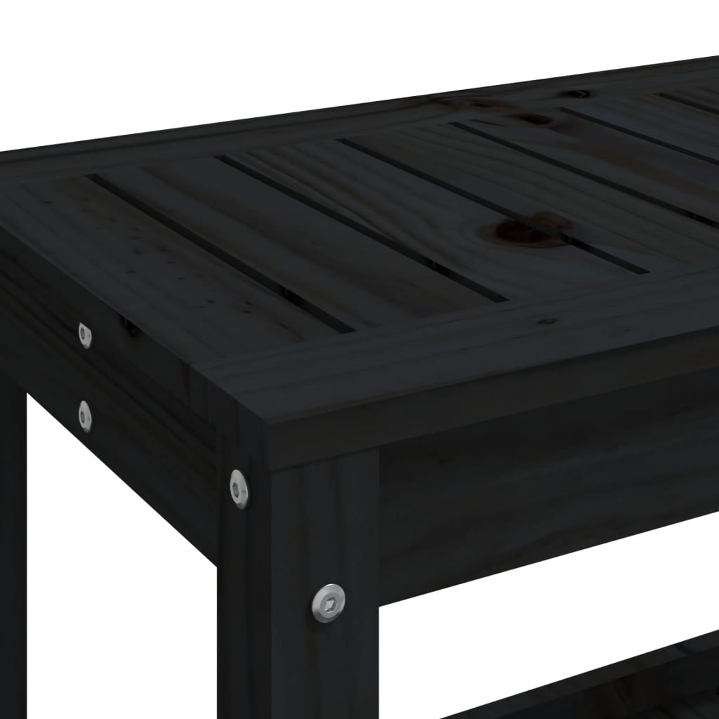 vidaXL Garden Bench Black 82.5x35x45 cm Solid Wood Pine