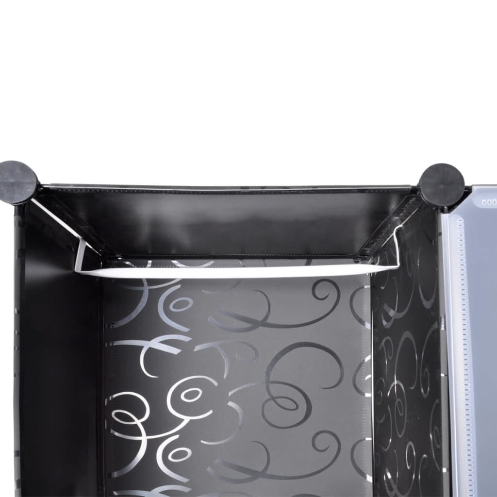 vidaXL Modular Cabinet 14 Compartments Black and White 37x146x180.5 cm