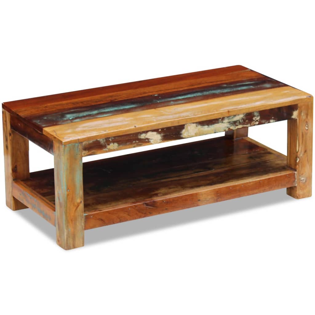 vidaXL Coffee Table Solid Reclaimed Wood 90x45x35 cm