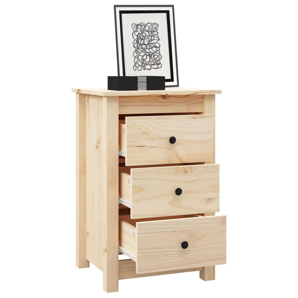 vidaXL Bedside Cabinet 40x35x61.5 cm Solid Wood Pine