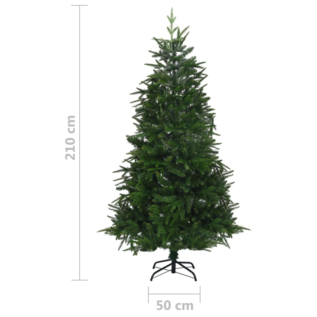 vidaXL Artificial Christmas Tree LEDs&Ball Set Green 210 cm PVC&PE