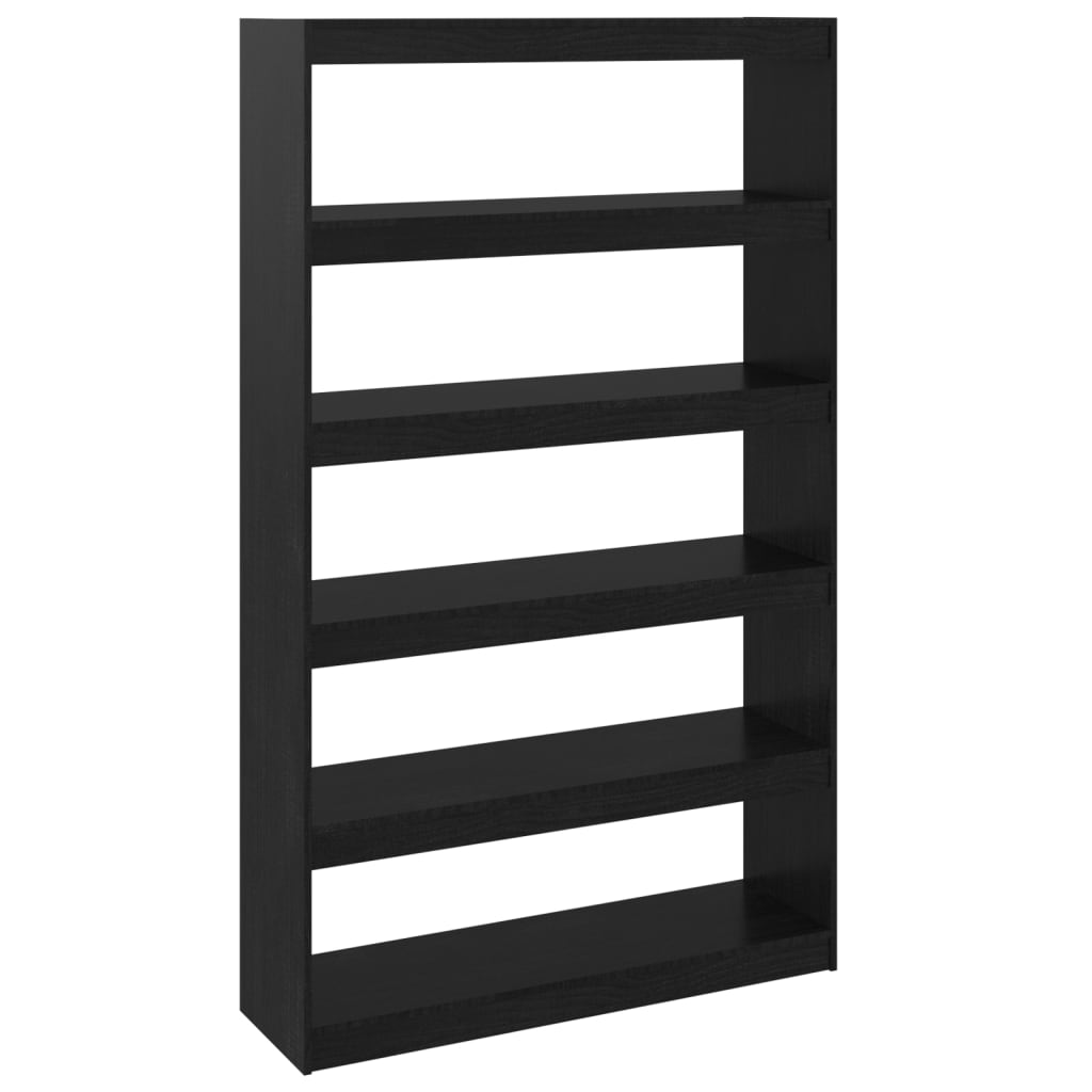 vidaXL Book Cabinet/Room Divider Black 100x30x167.5 cm Solid Pinewood