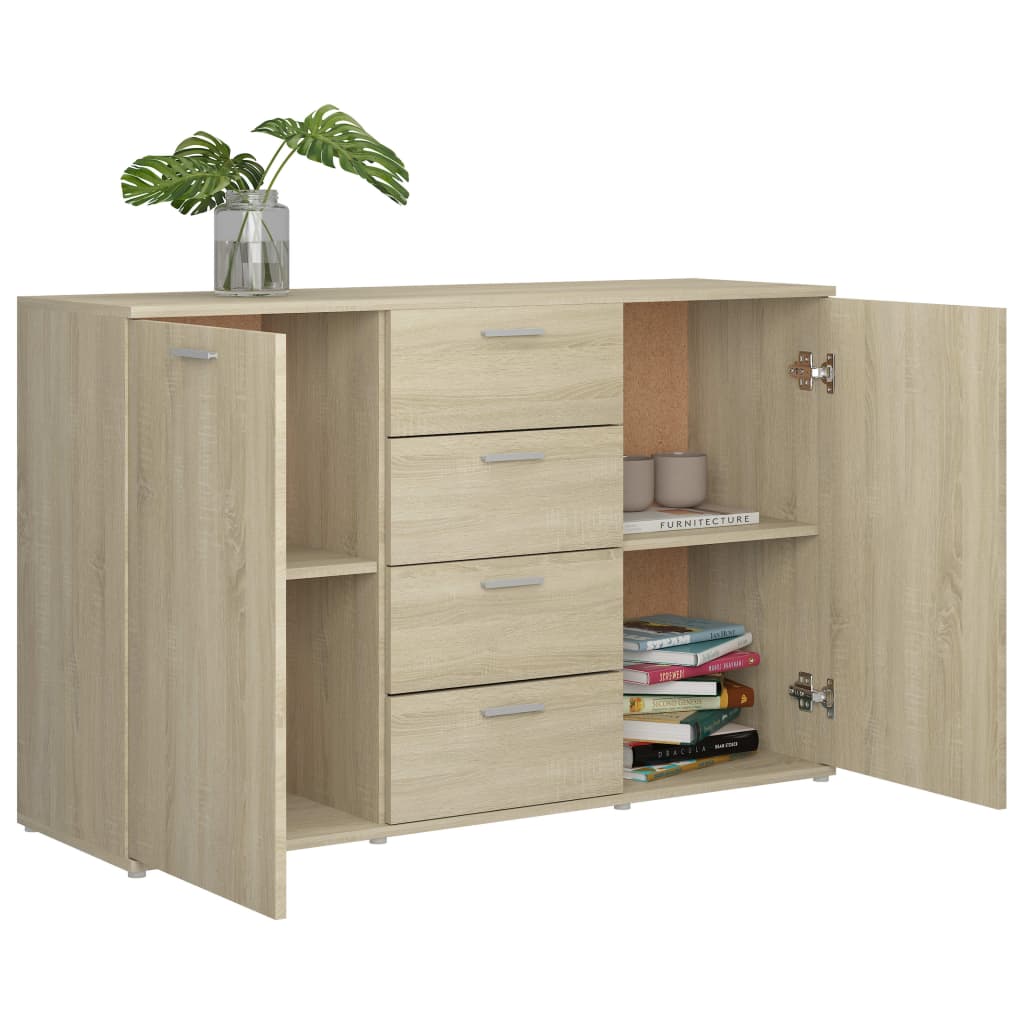 vidaXL Sideboard Sonoma Oak 120x35.5x75 cm Engineered Wood