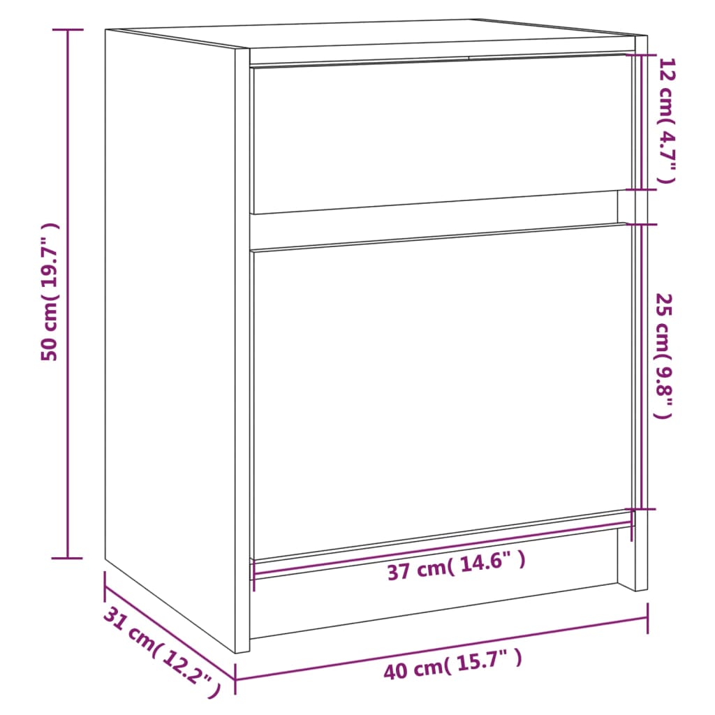 vidaXL Bedside Cabinets 2 pcs 40x31x50 cm Solid Pinewood