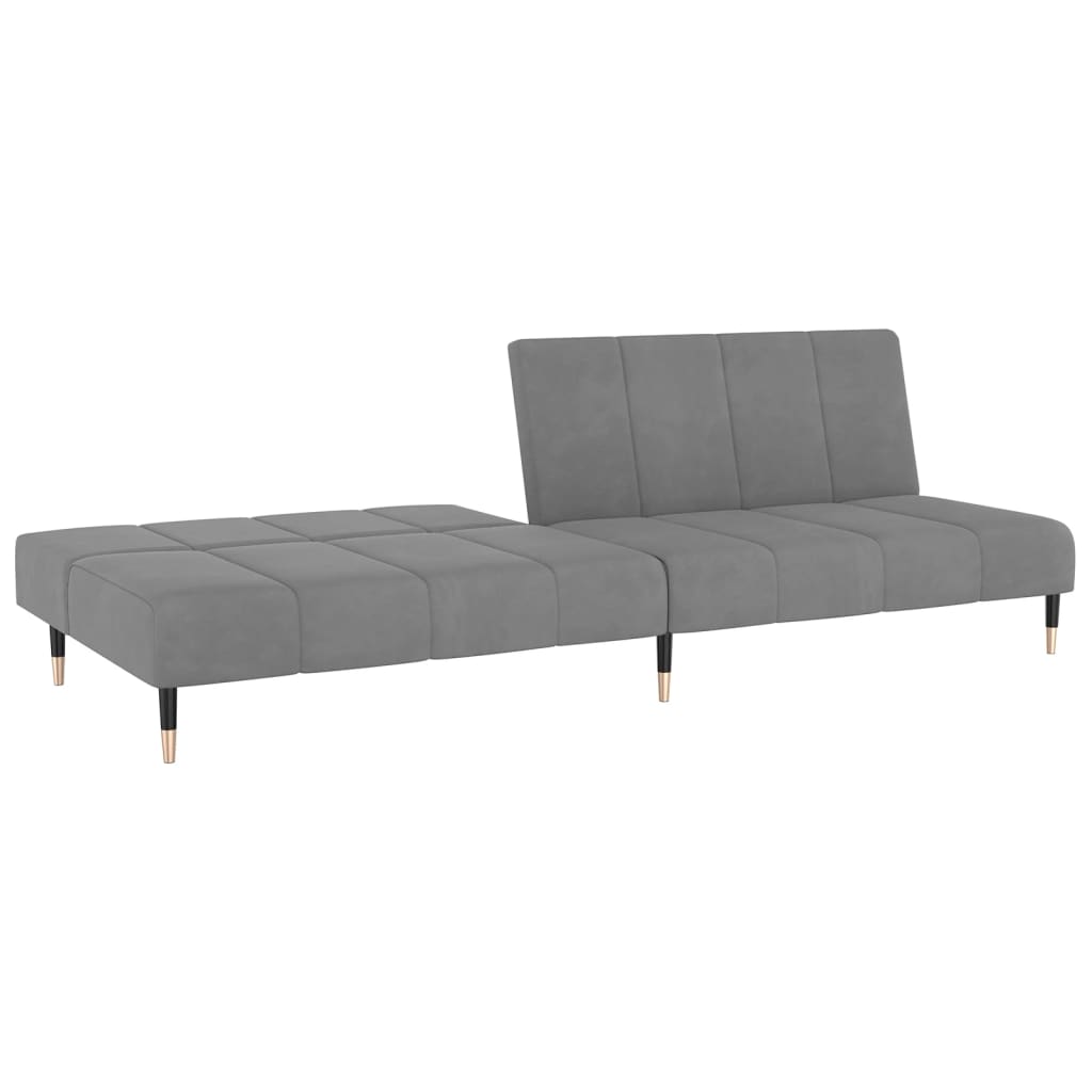 vidaXL 2-Seater Sofa Bed Light Grey Velvet
