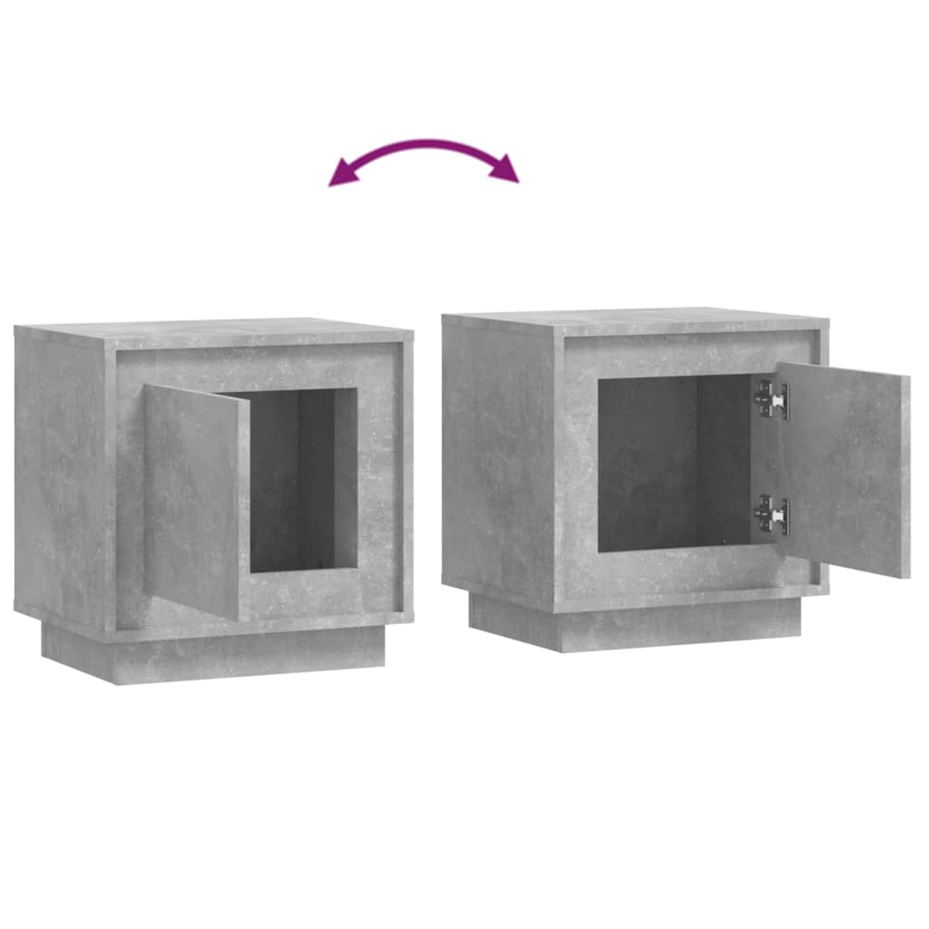 vidaXL Bedside Cabinet Concrete Grey 44x35x45 cm Engineered Wood