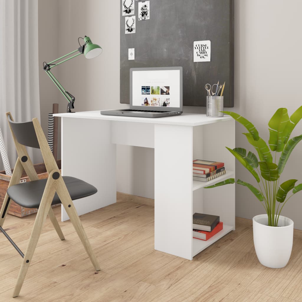 vidaXL Desk White 110x60x73 cm Engineered Wood