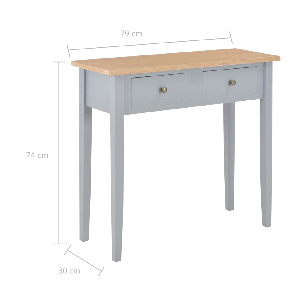 vidaXL Dressing Console Table Grey 79x30x74 cm Wood